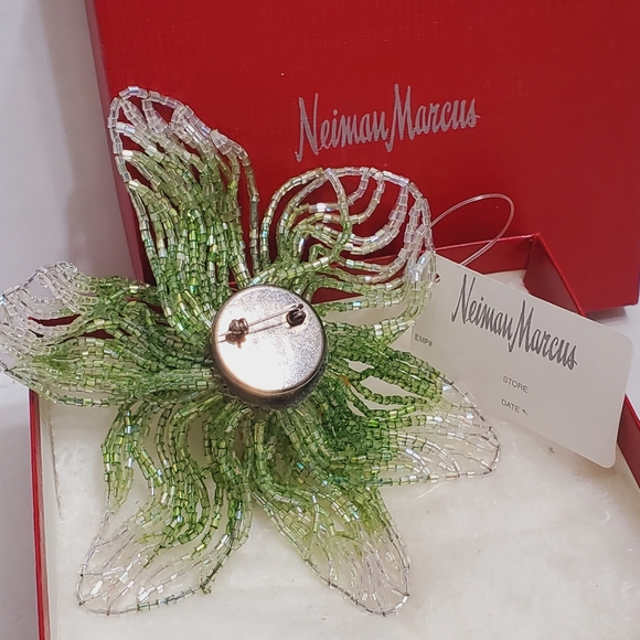 NWT Neiman Marcus Beaded Brooch - Picture 3 of 9